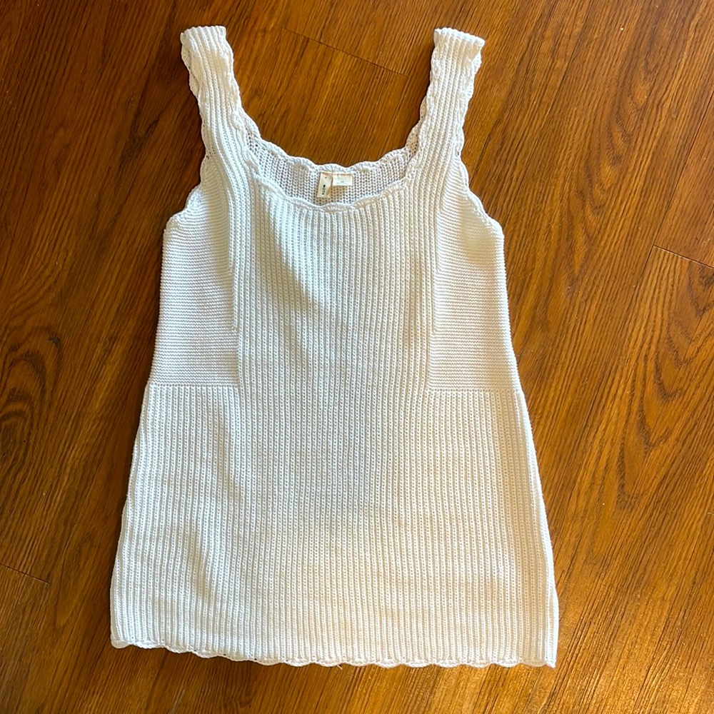White Knitted Tank Top